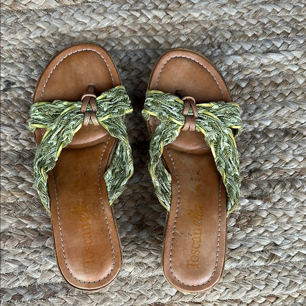 Women's Green Braided Sandals